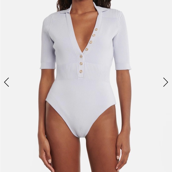 Jacquemus Cream Ribbed Bodysuit - Picture 3 of 10